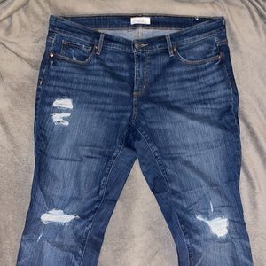 Loft Plus Size Ripped Skinny Jeans